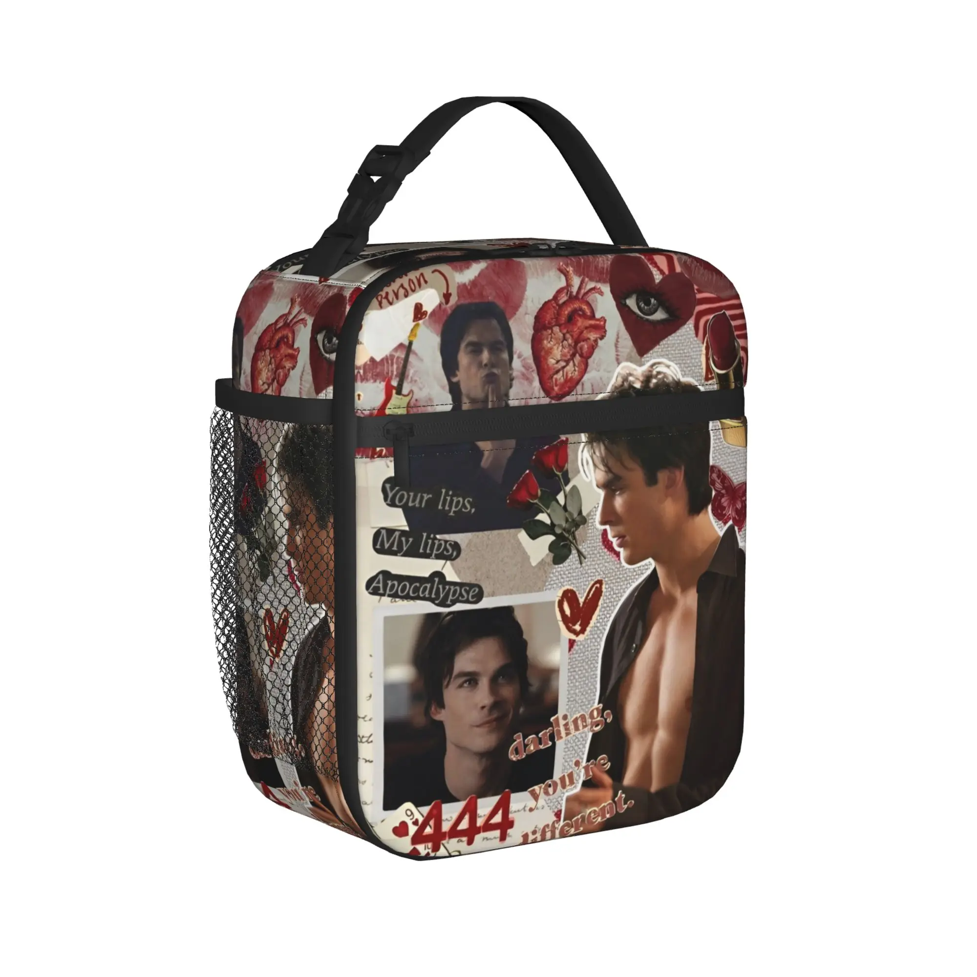 Damon Salvatore Insulated Lunch Bag Thermal Bag Reusable,Meal Container The Vampire Diaries Leakproof Tote Lunch Box Picnic