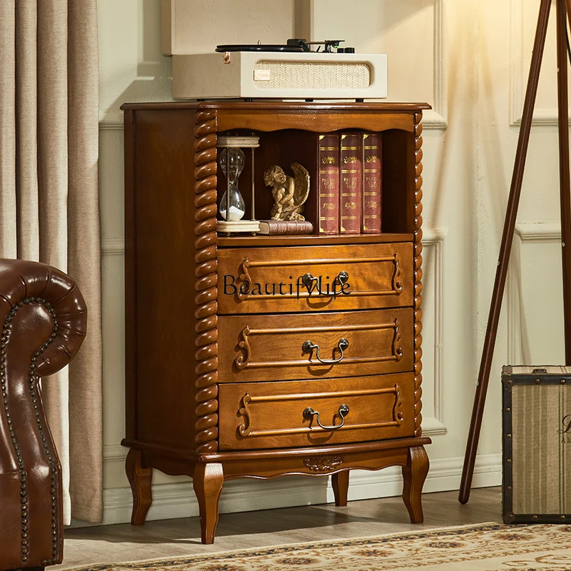 

American chest solid wood retro chest of drawers bedroom drawer locker