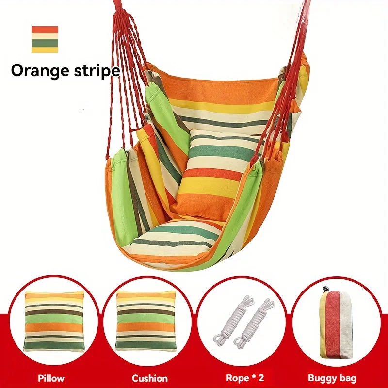 New Outdoor Swing Hammock Canvas Leisure Chair Or Cushion Dormitory Hammock Swing Rocking hanging chair(With Storage Bag
