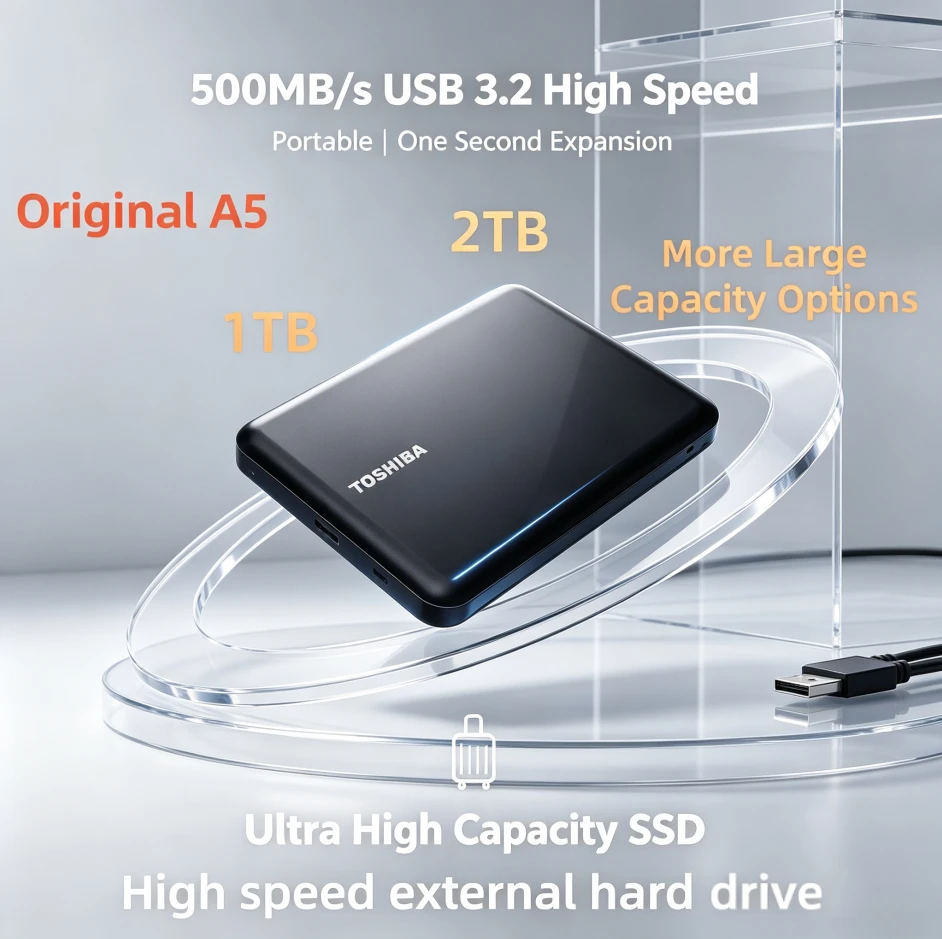 ブランド-東芝-a5シリーズ-ポータブル外付けハードドライブ-ブラック-高速ストレージディスク-mac、windowsノートパソコン、デスクトップpc対応