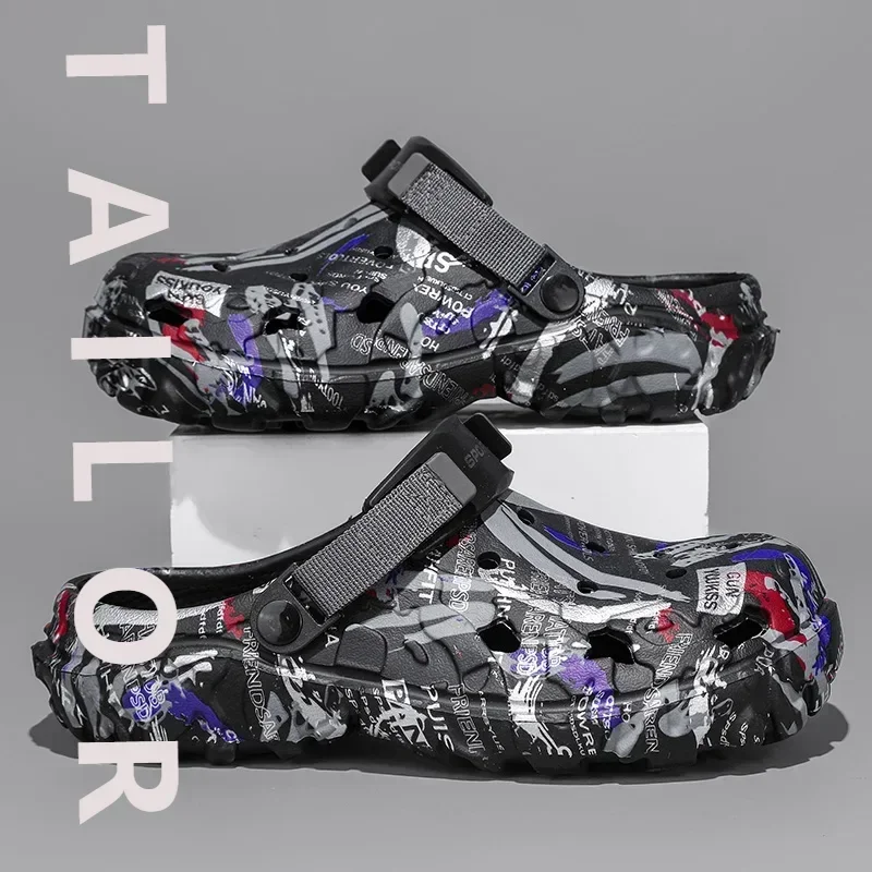 

Летние мужские сандалии размера плюс 47, уличные садовые сабо, обувь с отверстиями, мужская повседневная обувь, обувь для воды, удобные домашние мягкие тапочки