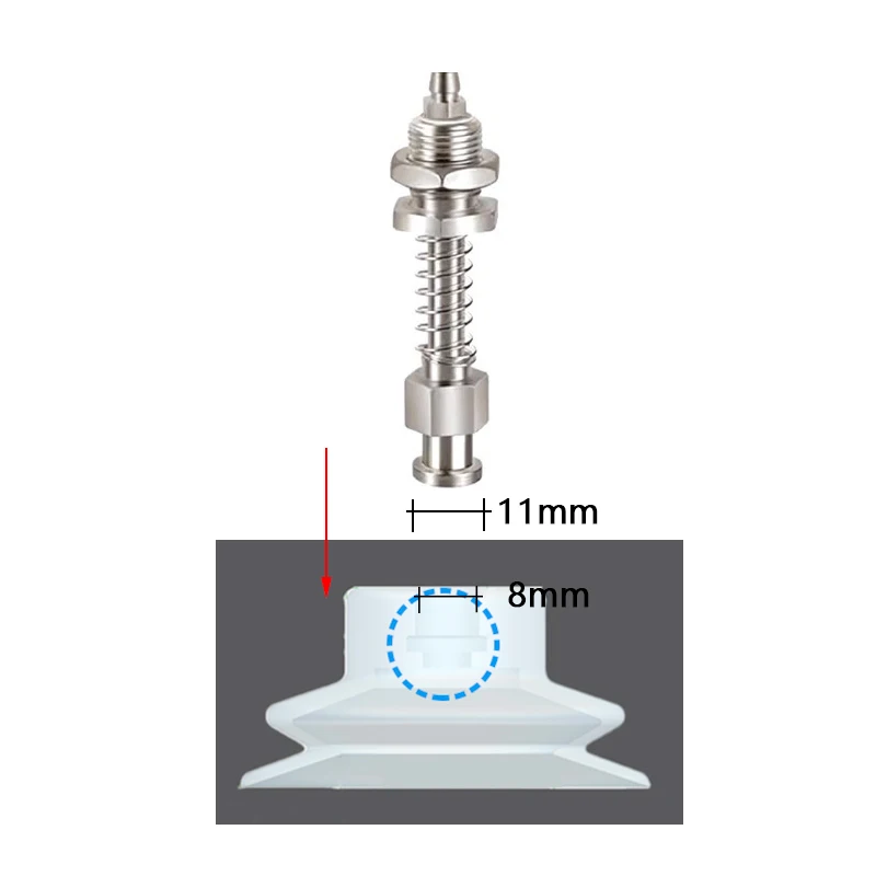 10PCS Pneumatische Saugnapf Großen Kopf 8mm Montage Loch Sucker Silikon Düse Doppel Schichten Spritzguss Automatisierung greifer – Detail 4