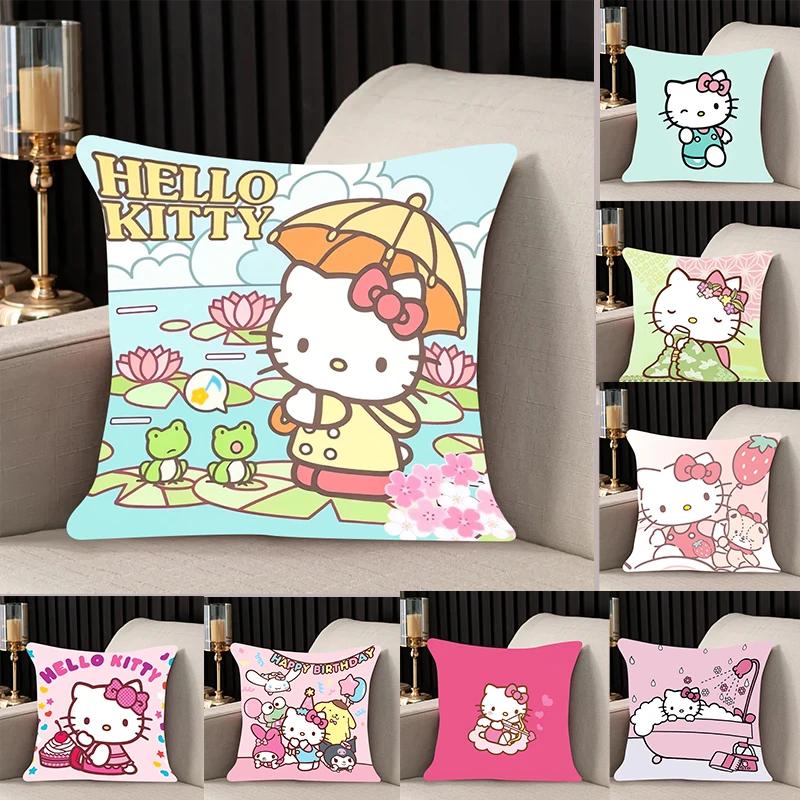 

home decor Pillow Cover Hello Kitty iving room 40x40 car restaurant deck chair Dakimakura Throw Pillows Square Pillowcase