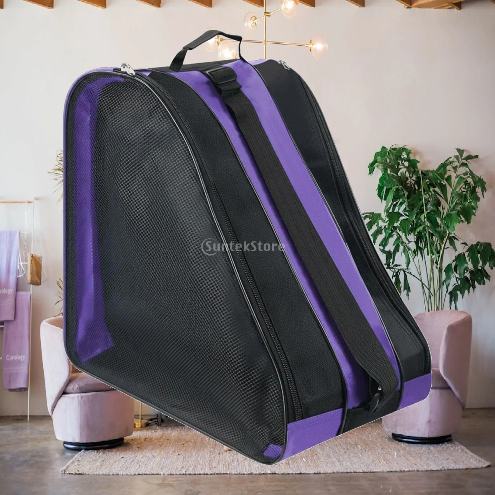 Children Roller Skates Adjustable Strap Mesh Sports Backpack for Park or Stadium Equipment Storage