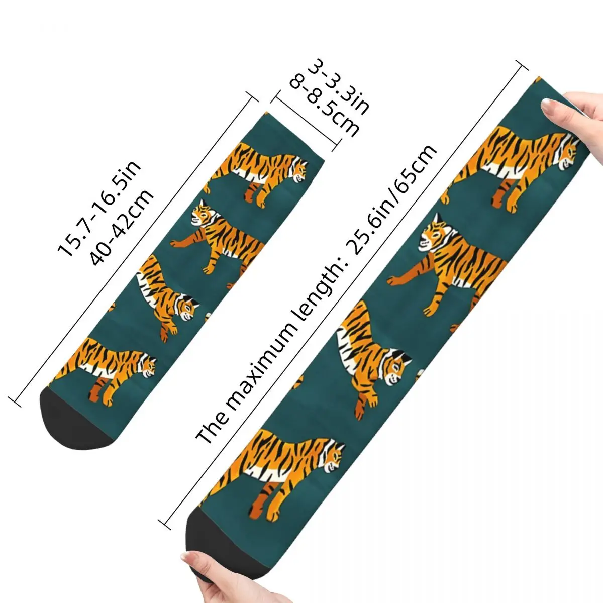 Hip Hop Vintage Bengal Navy Crazy Men's Socks Tiger Animal Lover Unisex Harajuku Printed Novelty Happy Crew Sock Boys Gift