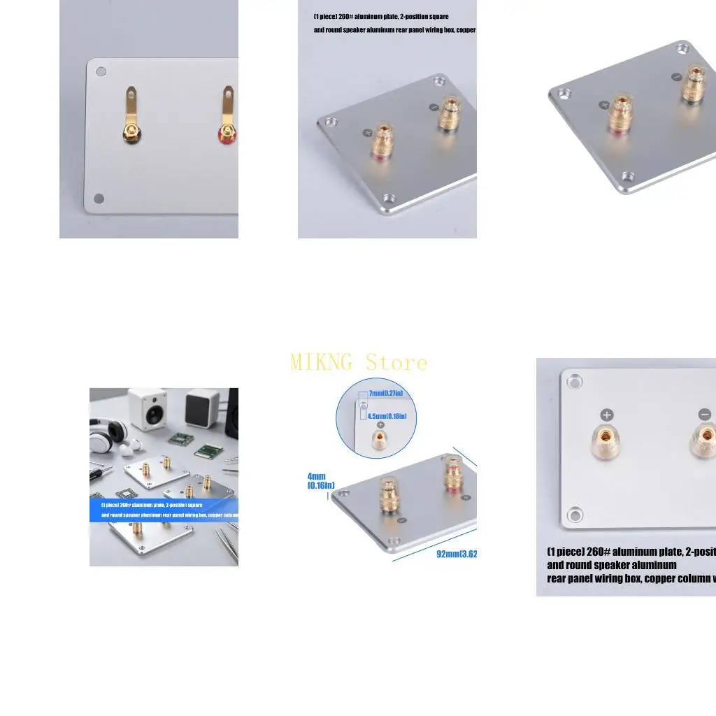Speaker Cabinet Terminal Plate Double Banana Binding Posts, Aluminum Rear Panel for Rear Wiring Updates, Cabinet Replacement