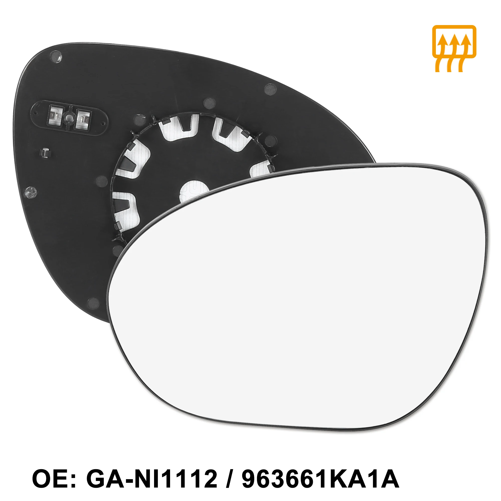 

Uxcell Car Rearview Mirror Glass Replacement with Backing Plate Heated Left Side Driver Side for Nissan Cube Juke