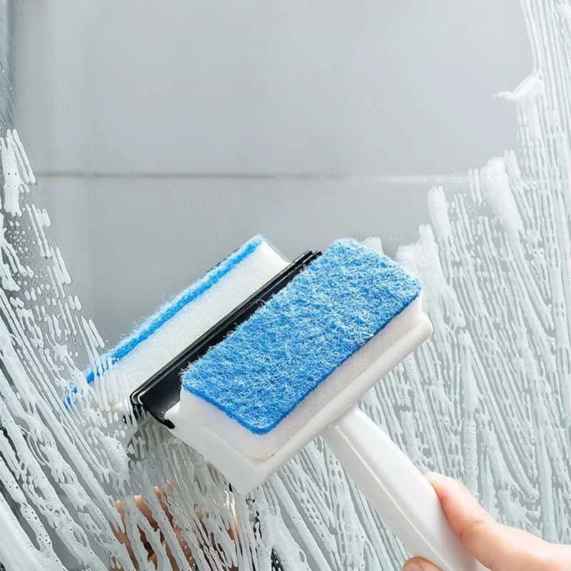 Double-sided Household Glass Shaving Tile Bathroom Cleaning Brush Wipe Window Wiper Scraper Cleaning Mirror