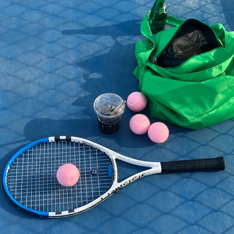 24 buah pak bola tenis merah muda bola latihan elastis awet 66Mm wanita pemula latihan bola tenis untuk Klub