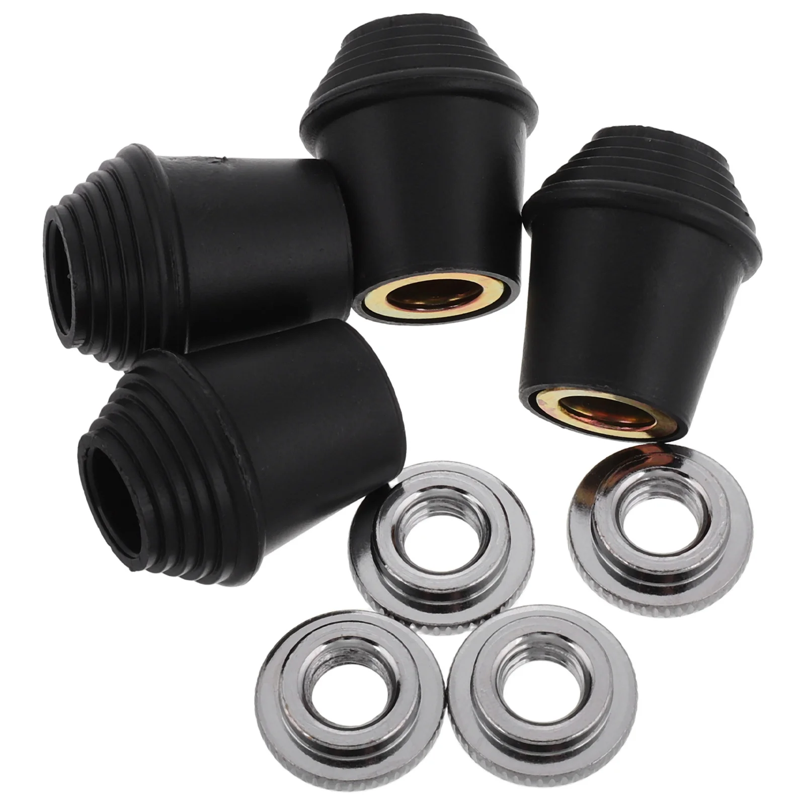 

4Pcs Bass Drum Threaded Rubber Feet Locking Nuts Durable Plastic Shock Absorption Stable Support Drum Hardware Marching Legs