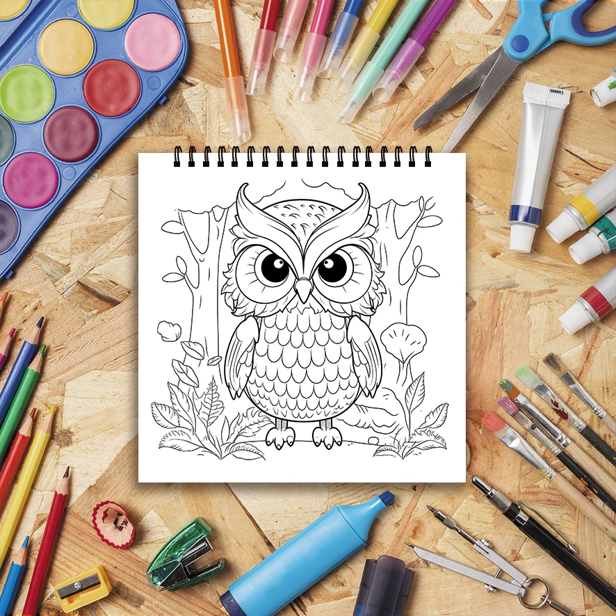 Livro para colorir adulto coruja 22 páginas 8,27 x 8,27 polegadas presente perfeito para alívio do estresse