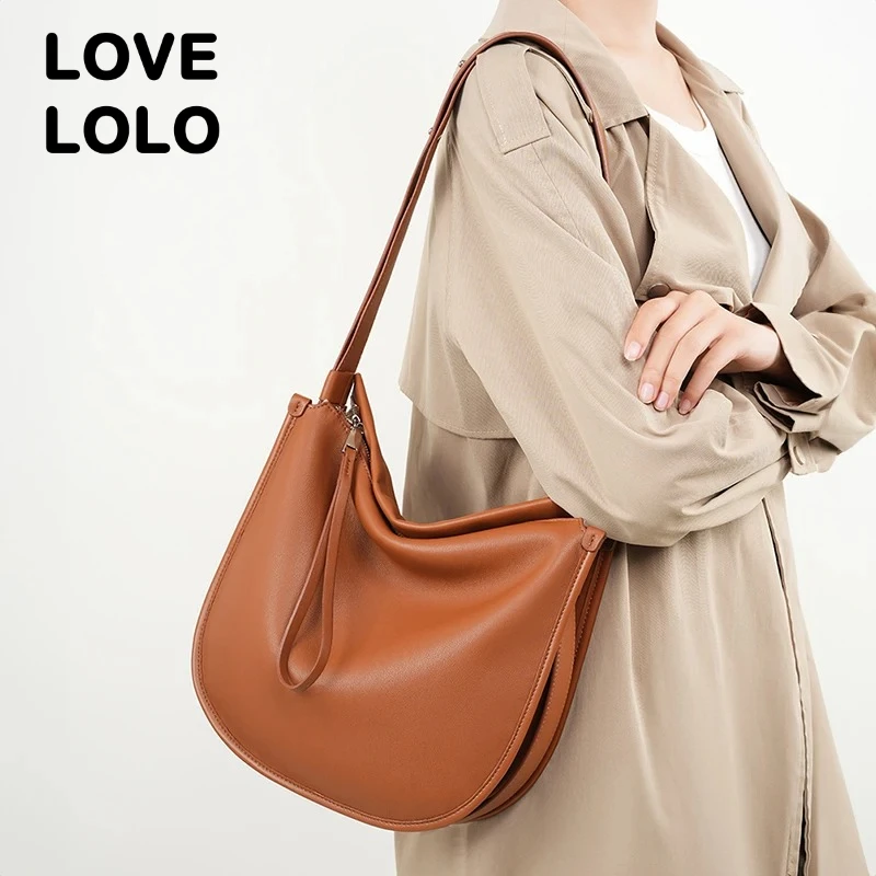 

2025 Genuine Cowhide Leather Tote Bag for Women, Large Capacity Designer Shoulder Bag, Luxury Work Commuter Crossbody Purse