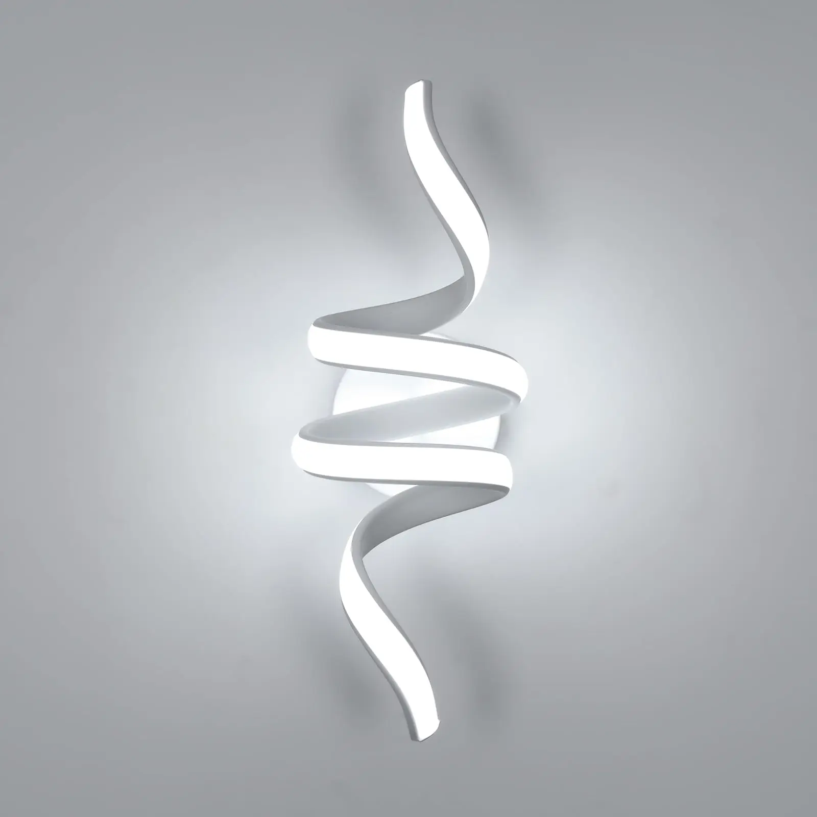 Spiral-LED-Wandleuchte aus Aluminium – warmweiß, modern, ide...