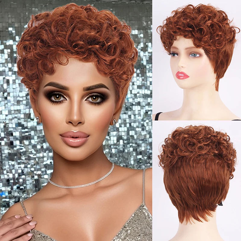 

Африканский парик для женщин; Европейский и американский парик; Новая мужская мода вьющиеся короткие волосы синтетический парик для экспорта