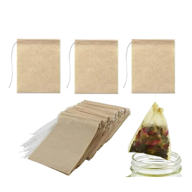 

600 Pack Tea Filter Bags Disposable Paper Tea Bag with Drawstring for Loose Leaf Tea Coffee(Natural Color 2.75X1.97 In)