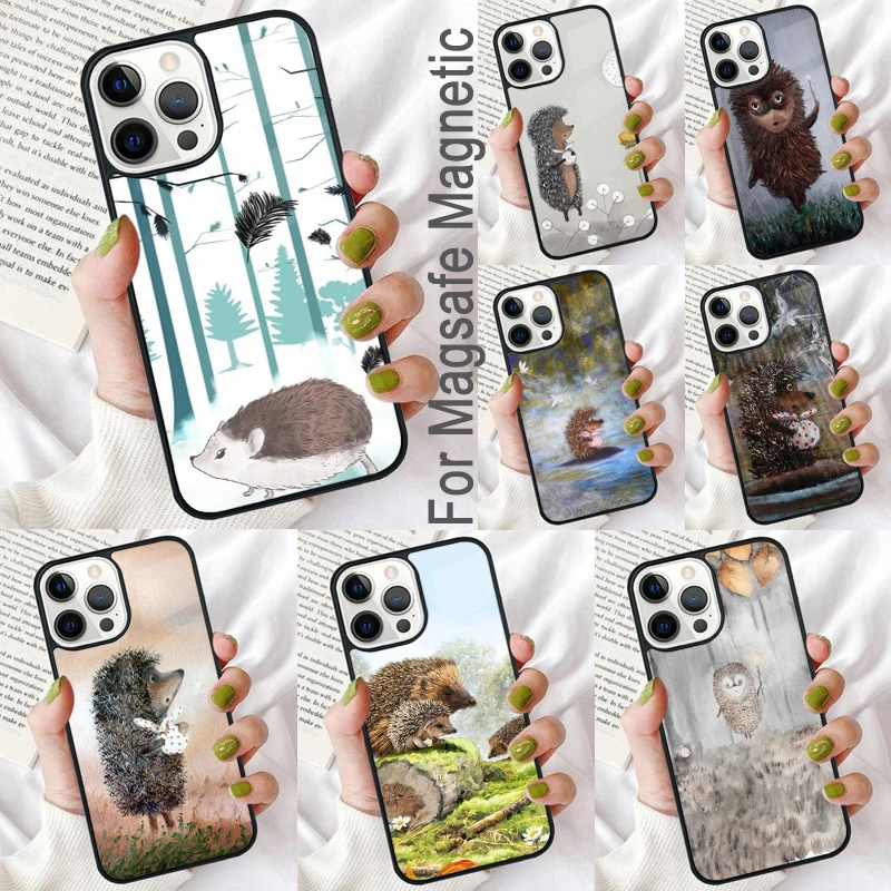 Hedgehog in the Fog Magnetic Soft Phone Case for iPhone 16 Promax 15 Pro 13 14 Plus 11 12 Mini MagSafe Coque