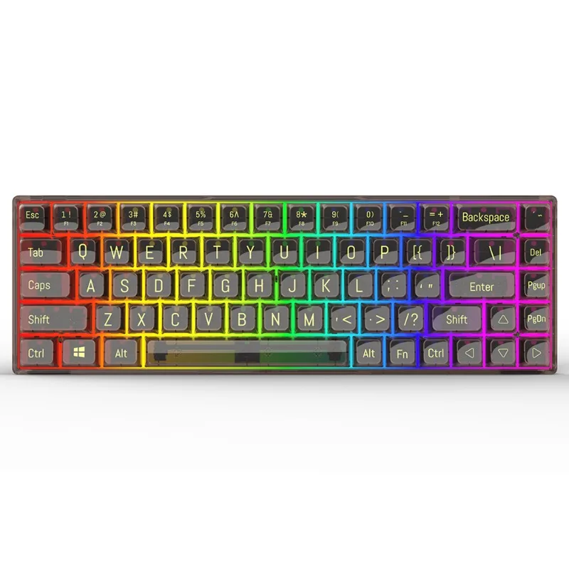 Single-mode wired mechanical keyboard 68-key transparent keycap gaming keyboard
