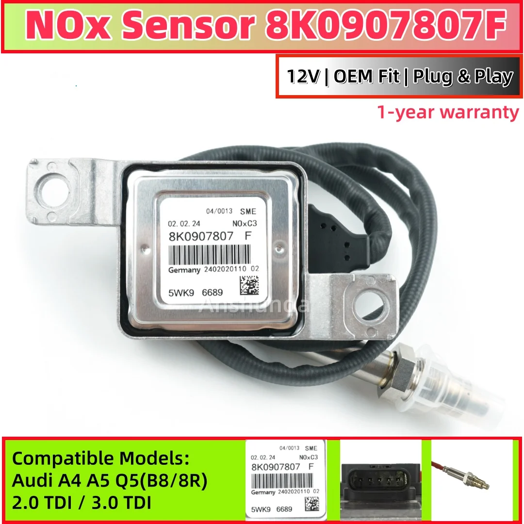 

8K0907807F Nitrogen Oxide Sensor 5WK96689 for Audi 2.0TDI Diesel