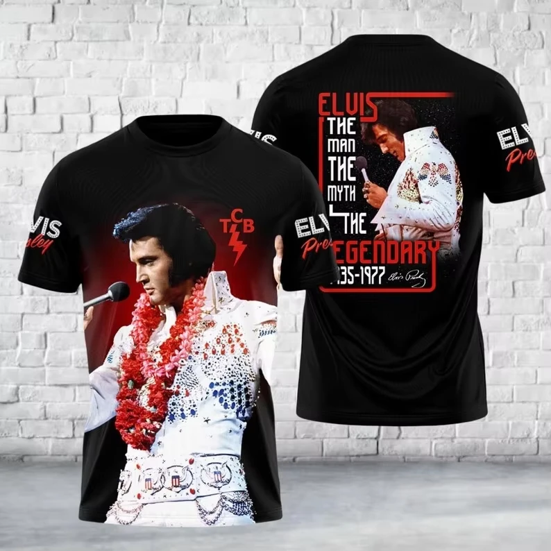 2026 New Best‑Seller‑Trending‑Elvis‑Presley‑The‑Man‑The‑Myth‑The‑Legendary‑Double‑Sided‑Print‑Short‑Sleeve‑T‑Shirt