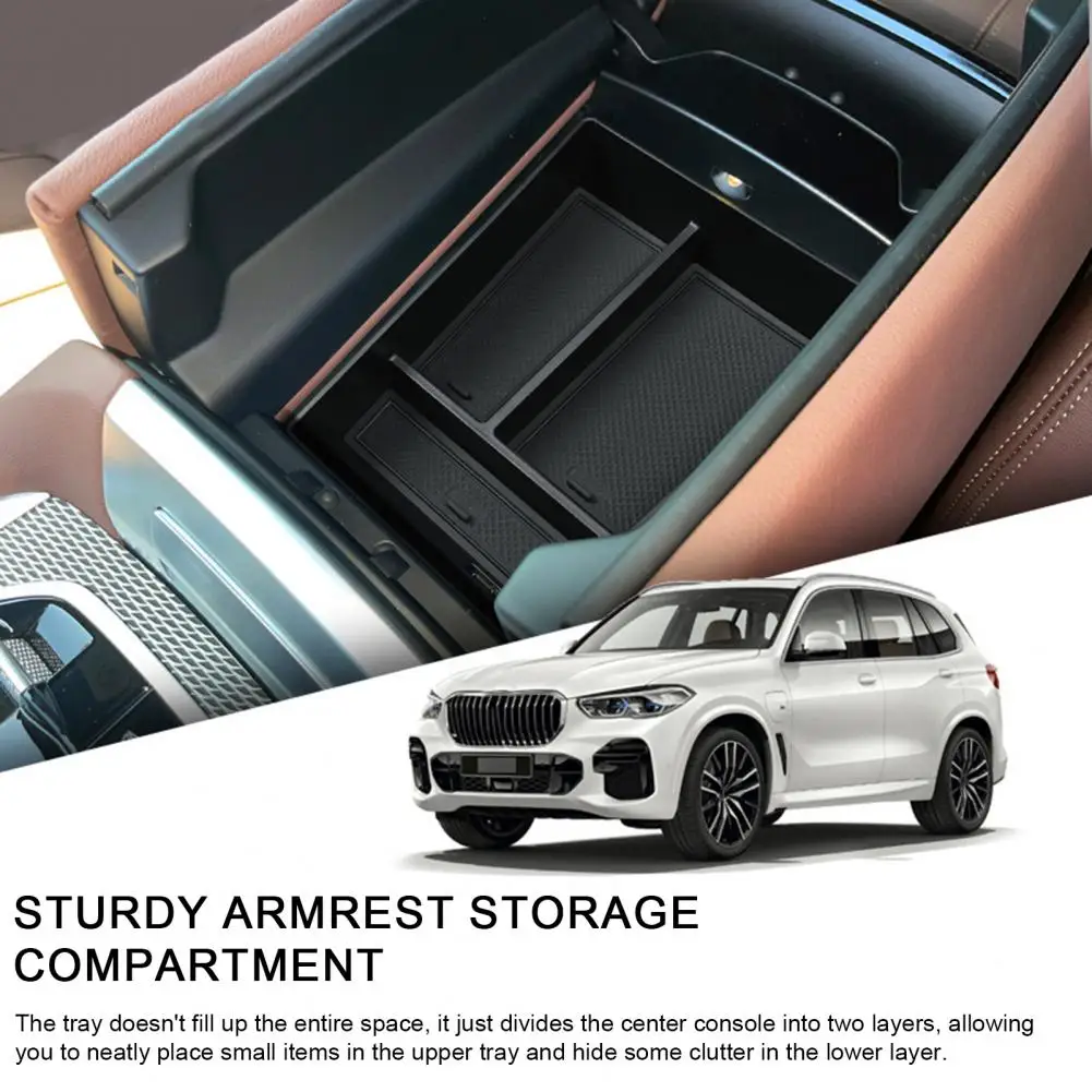 Console Storage Box X5/x6/x7 Armrest Storage Box Organizer Tray Storage Solution for Easy Installation 2019-2022 Models Console