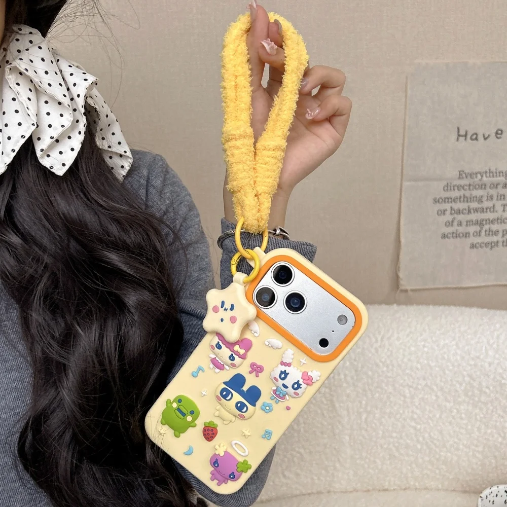 Cartoon Rabbit Emoji Phone Case For iPhone 17 16 15 14 13 12 Pro Max, Tamagotchi Style Personalized Protective Case - view 2