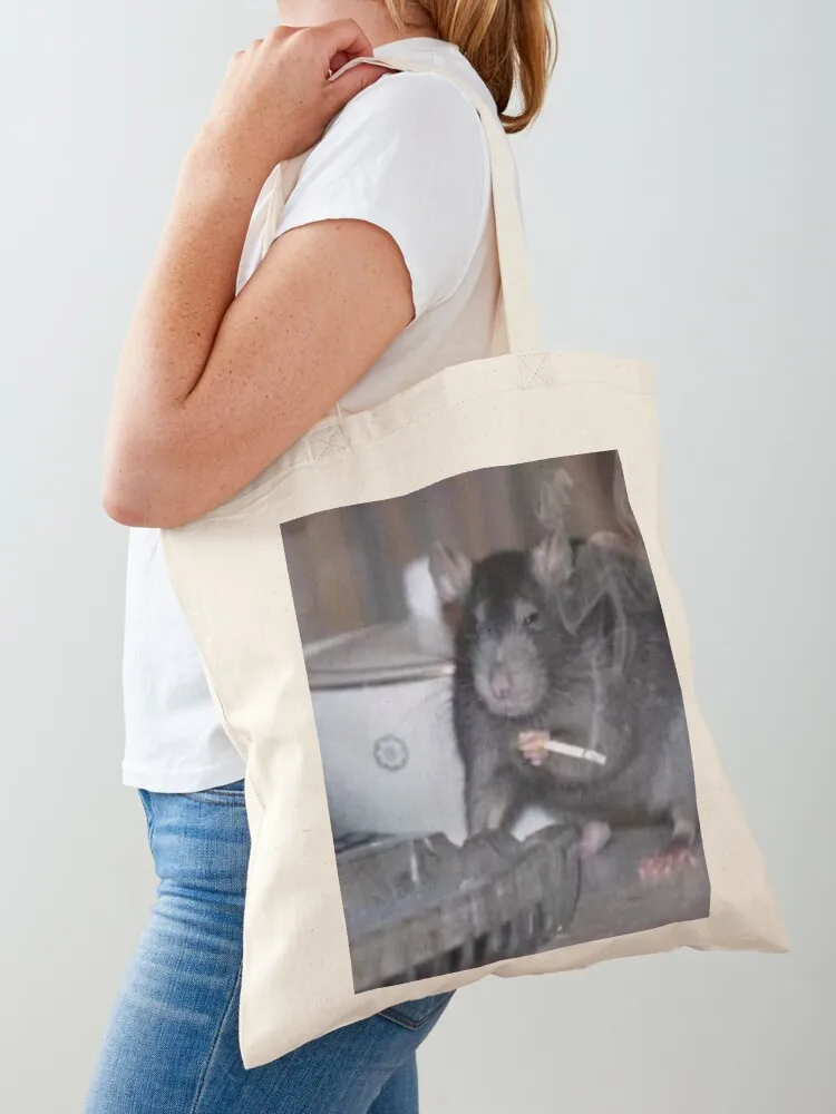 Ratatouille Rat Smoking Tote Bag personalized tote Women's Reusable bags cute Canvas