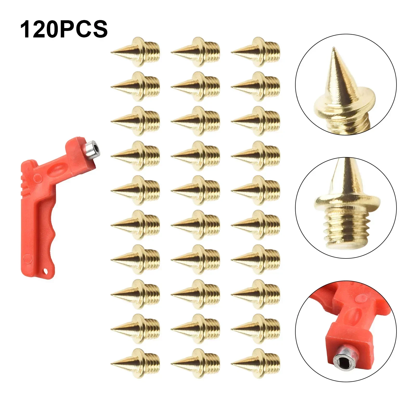 120 Pcs 0.25 Inch Track Field Needle With Wrench Spikes Steel Spikes For Running Camping Shoe Spikes Replacements Outdoor Tools