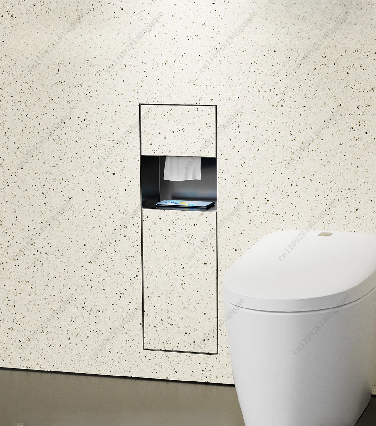 2025 Verbesserter Einbau-Mülleimer aus Edelstahl | In-Wall-Tissue-Box | Platzsparend für kleine Badezimmer | Einfache Installation – Detail 3