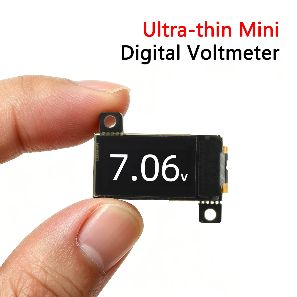 Ultradünnes Mini-Digital-Voltmeter, 0,5 Zoll OLED, 12-Bit-ADC, hochpräzises Spannungsmessgerät, 5 Hz/10 Hz, einstellbar von 0–30 V, für die Stromversorgung