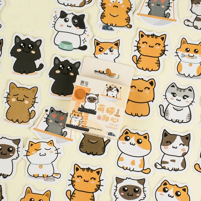 30 Box/lot Kawaii cat Stickers Cute Scrapbooking DIY Diary Decorative Sealing Sticker Album Stick Label