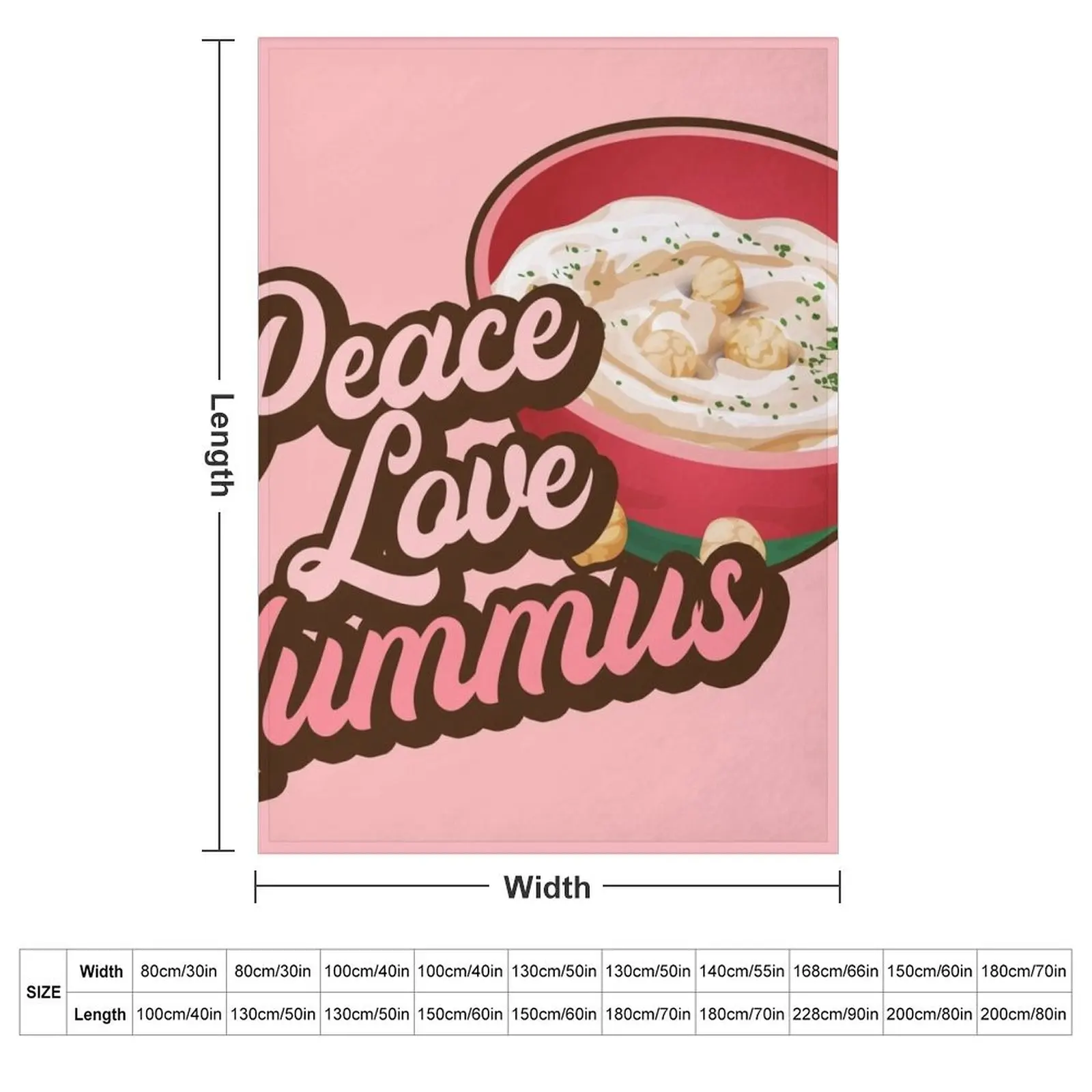 Peace Love Hummus. Throw Blanket blankets and throws Luxury Designer Fashion Sofas Giant Sofa Camping Blankets
