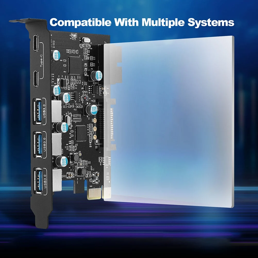 PCI-E x 1 إلى بطاقة توسيع USB ، USB ، 5 جيجابايت ، بطاقة إكسبريس PCI ، اللوحة الأم للكمبيوتر الشخصي ، سطح المكتب ، ويندوز ، ماك ، لينكس