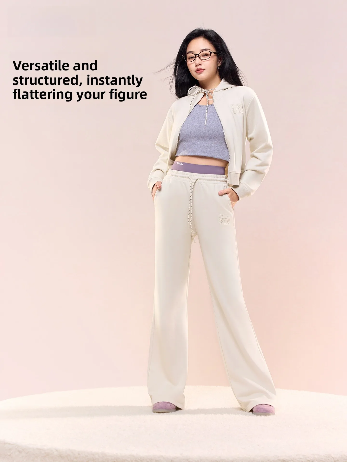 

Женские повседневные широкие брюки SIINSIIN, весенне-осенние свободные спортивные брюки из смеси хлопка и полиэстера, длинные брюки