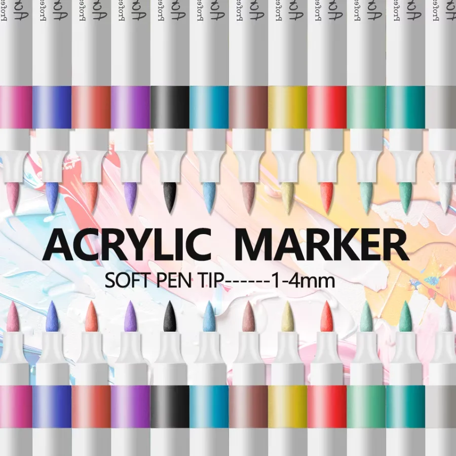 Picture 5: 120 Colors Soft Headed Different Color Acrylic Marker Pen Color Art Graffiti Pen, Waterproof, Opaque, Water-Based Soft Headed