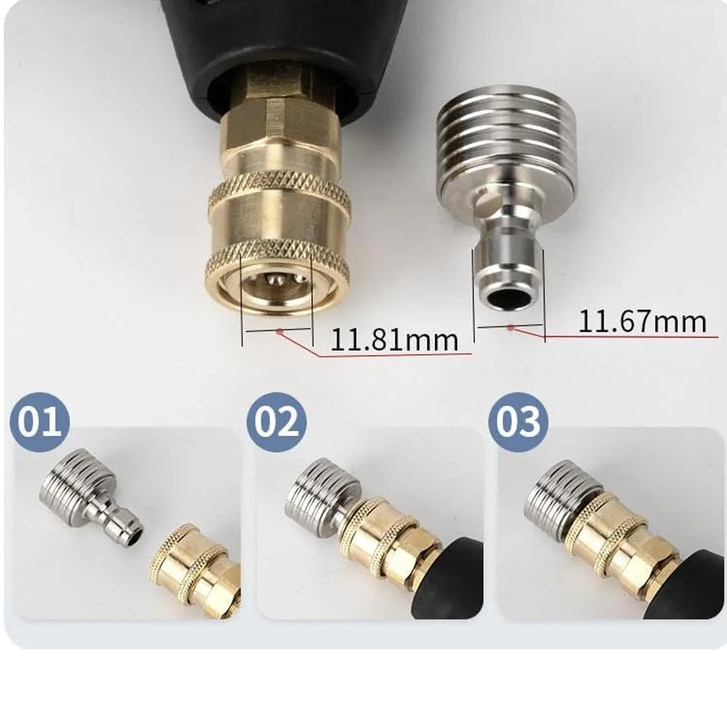 ملحق غسالة الضغط خفيف الوزن، ملحق التنظيف، رذاذ عالي الحجم، فوهة موصل سريع، فوهة ماء مقاومة للصدأ #5