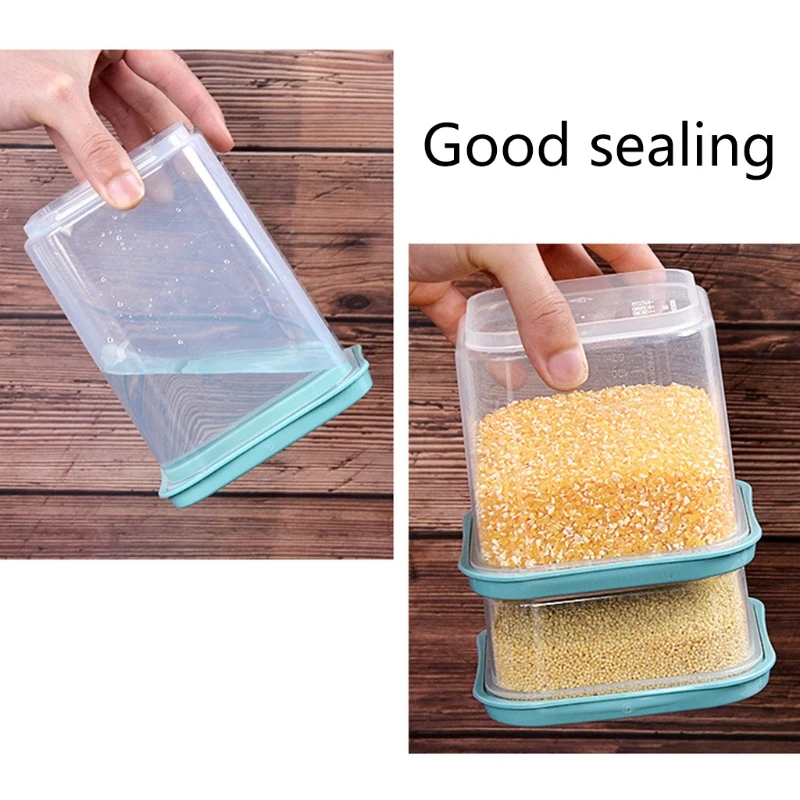 Plastic Storage Container Set Durable Strong Large Capacity Transparent Can for Cereals Rice Red shipping