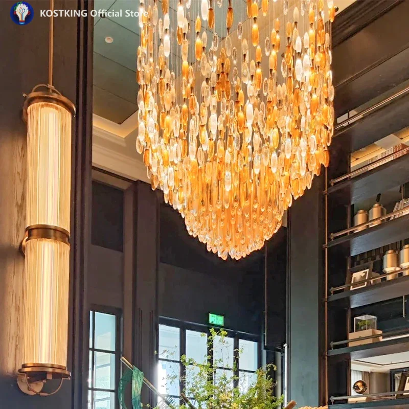 Large Modern Crystal Chandelier Murano Glass Bubble Design Home Hotel Hanging Installation Elegant Style Living Room Lighting