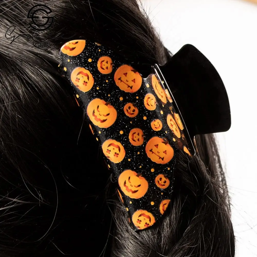Creative Pumpkin Halloween Hair Claw Anti-slip Hair Crab Clip Ghost Headdress Geometry Spider Girls - view 5