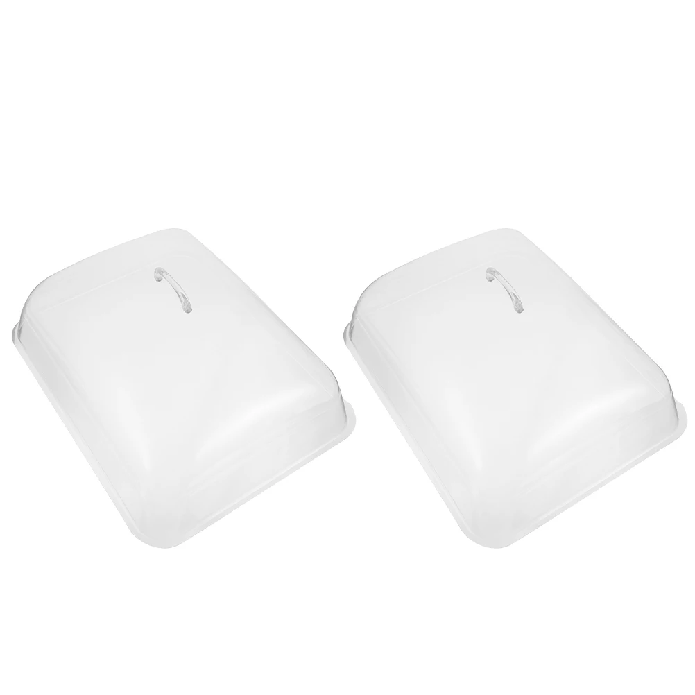 

2pcs Bread Cover PVC Dim Sum Hood Transparent Food Cover Snack Plastic Dust-Proof Protective Covers Sturdy Wear