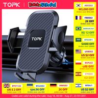 Car Phone Holder Mount,TOPK Upgrade Auto Locking Universal Phone Stand Holder with Hook Clip for Car Air Vent for iPhone Samsun