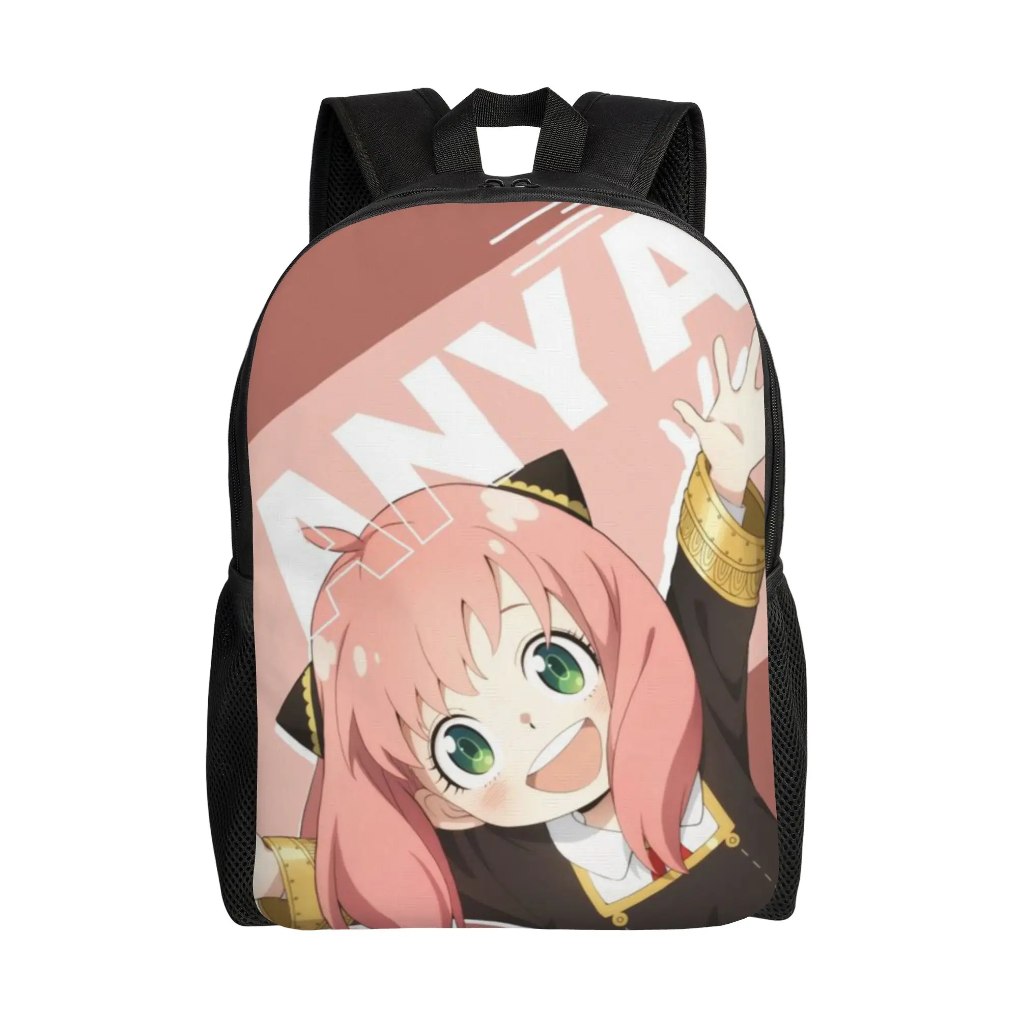 Back to school season Casual The happy girl with pink hair Daypack SPY×FAMILY Ladies Backpack