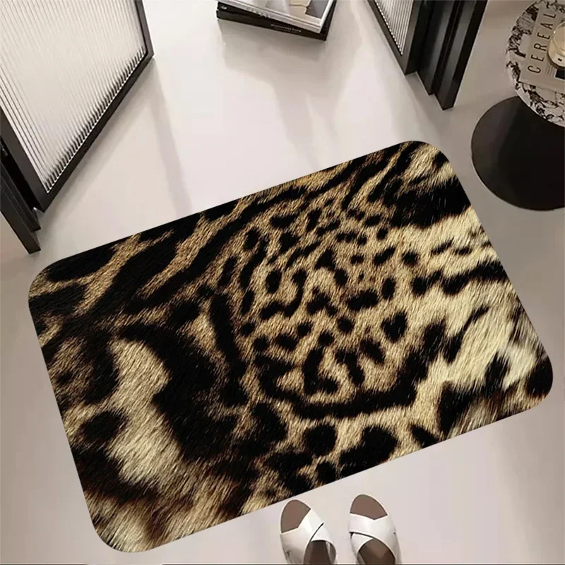 Leopard grain Entrance Doormat Hallwy Cartpet Living Room Rugs Foot Carpets Bathroom Rug Floor Mats Non-slip Hallway Home Decor