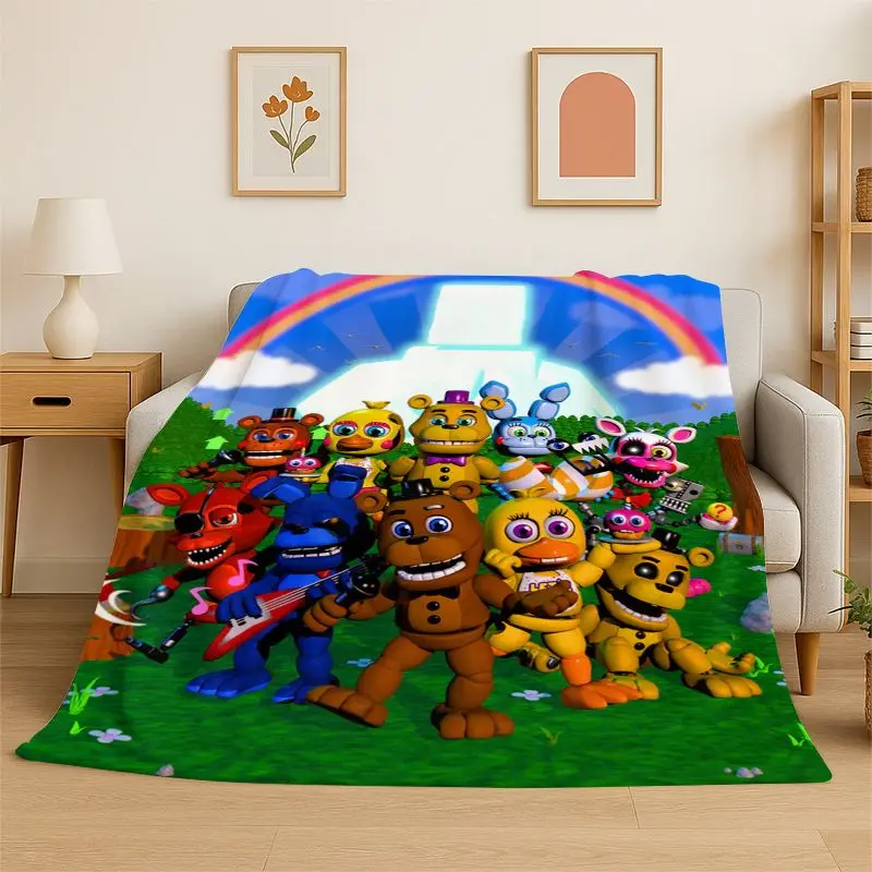 Horror Game F-FNAF Freddy Soft Flannel Throw Blanket,Warm Cozy Blanket for Bed,Couch,Sofa,Bedroom,Living Room,Travel,Picnic