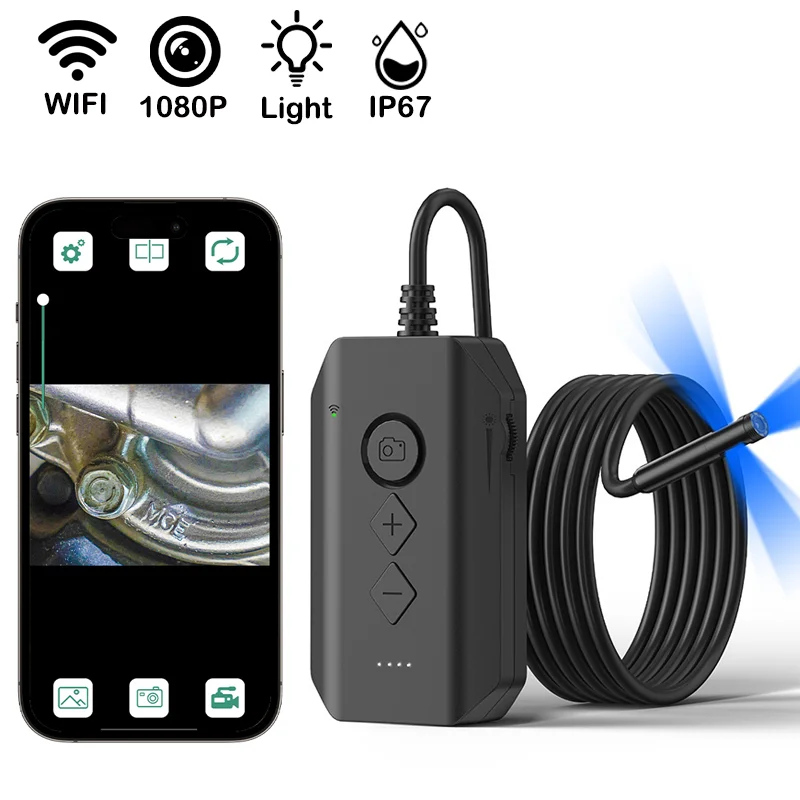 WiFi Drahtlose Visuelle Endoskop HD wasserdicht Einzel Dual Triple Objektiv Starre Kabel Industrielle Endoskop Für xiaomi huawei iPhone