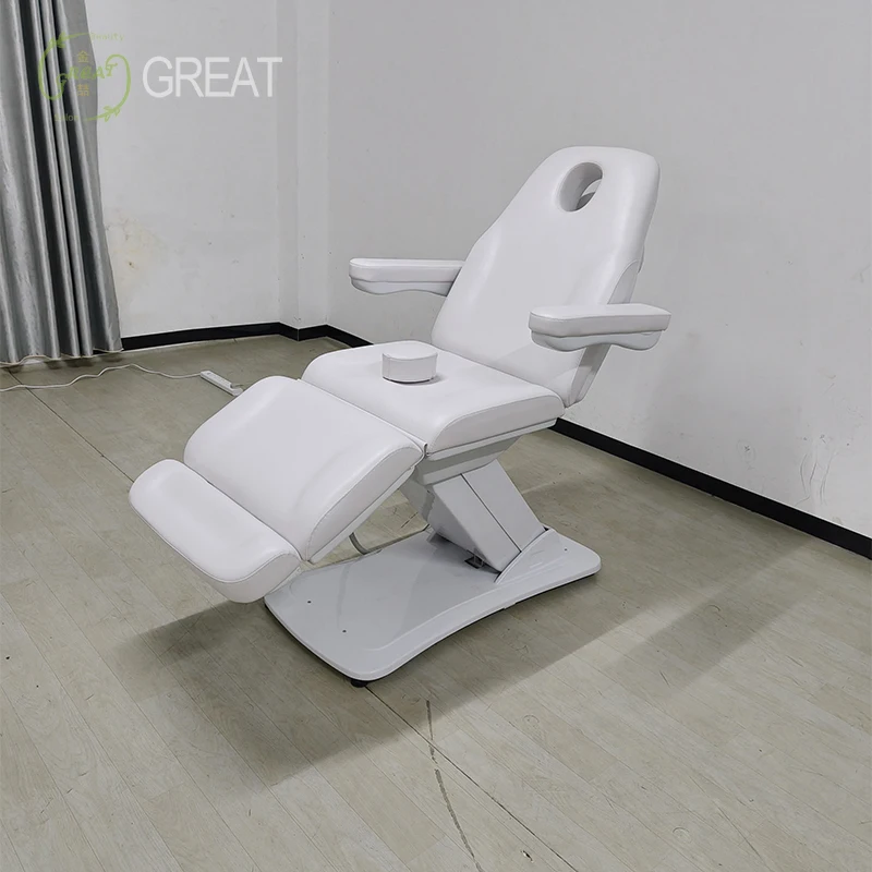 Modern Metal Base Electrically Adjustable Beauty Massage Bed 3 Motors Spa Salon Beauty Table with Remote Control Eyelash Bed