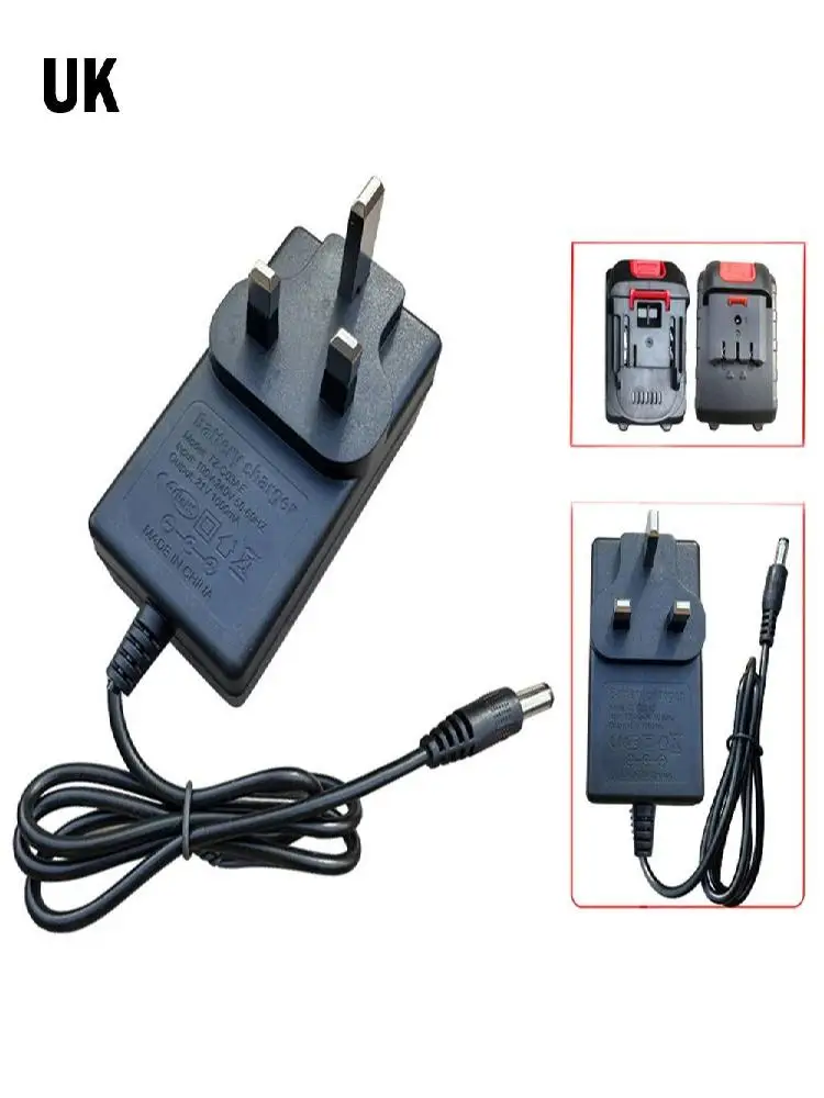 Chargeur de batterie au Lithium 21V, prise US/EU/UK/AU, adaptateur d'outil électrique à charge rapide, transformateur de batterie universel 1A