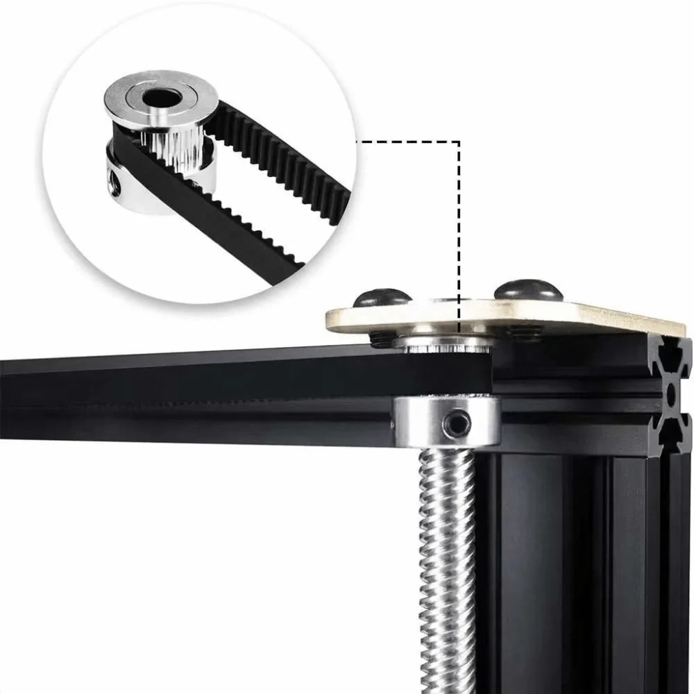 16T 20T GT2 Timing Pulley Inner Hole 5/6.35/8mm Aluminum Alloy Synchronous Belt Wheel Toothed Gear Belt Width 6/10mm
