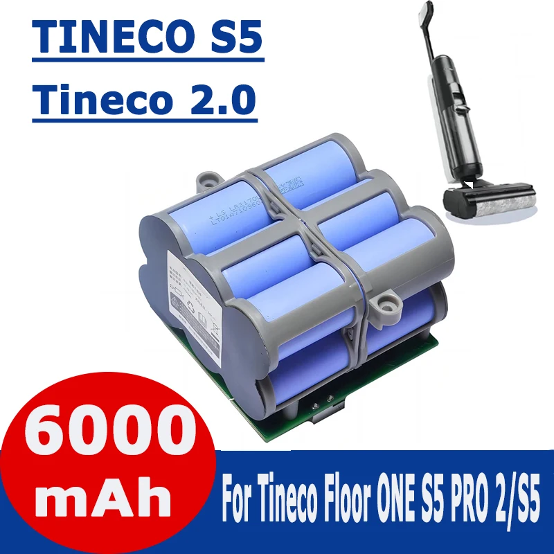 

New 21.6V 6000mAh Replacement Battery For Tineco FLOOR ONE 2.0 S5 PRO 2 S5 Smart S5 Steam Floor Scrubber Accessories Parts