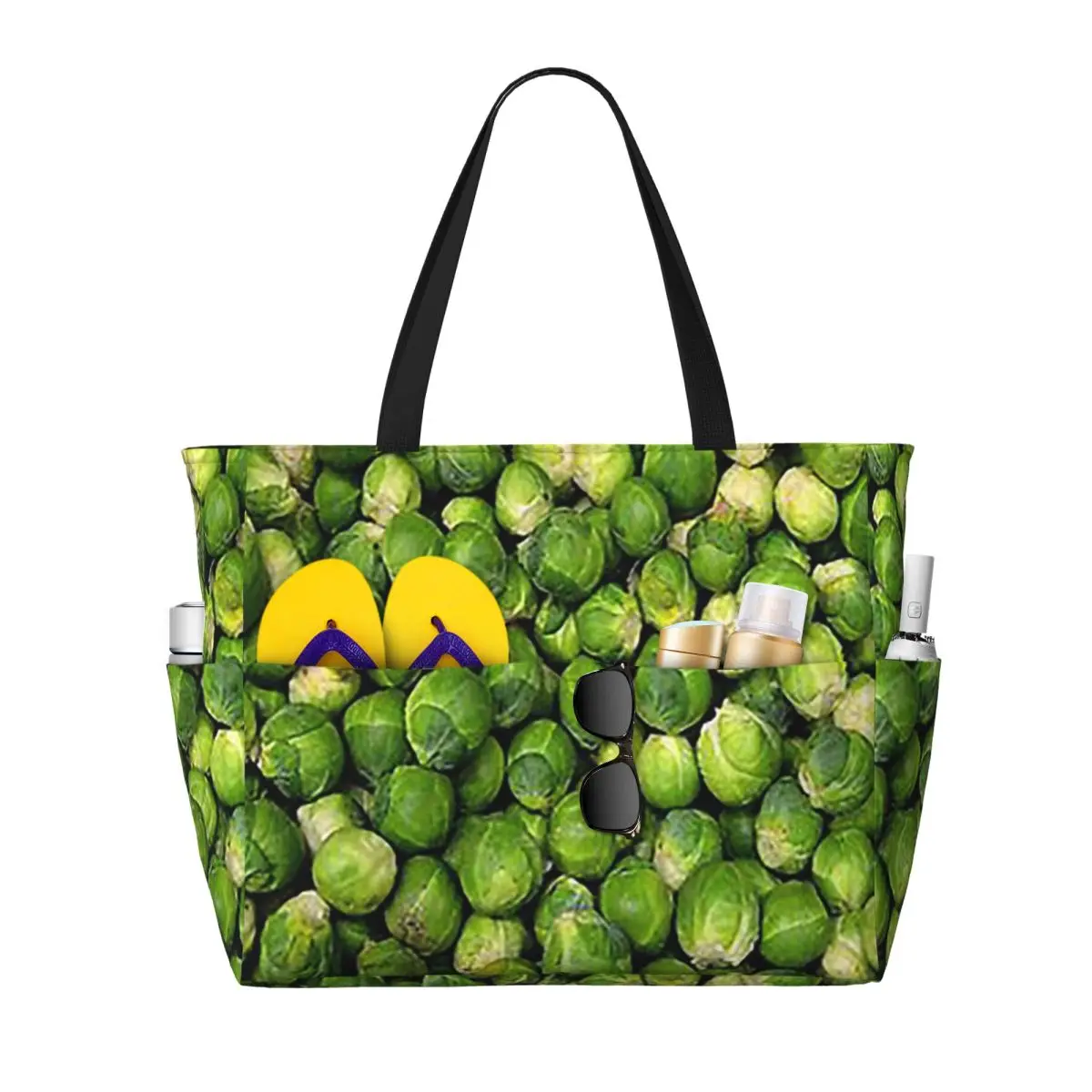 

Brussels Sprouts Novelty Beach Tote Bag Sport Gym Yoga Duffle Large Tote Bag Women Travel Bag Fitness bag