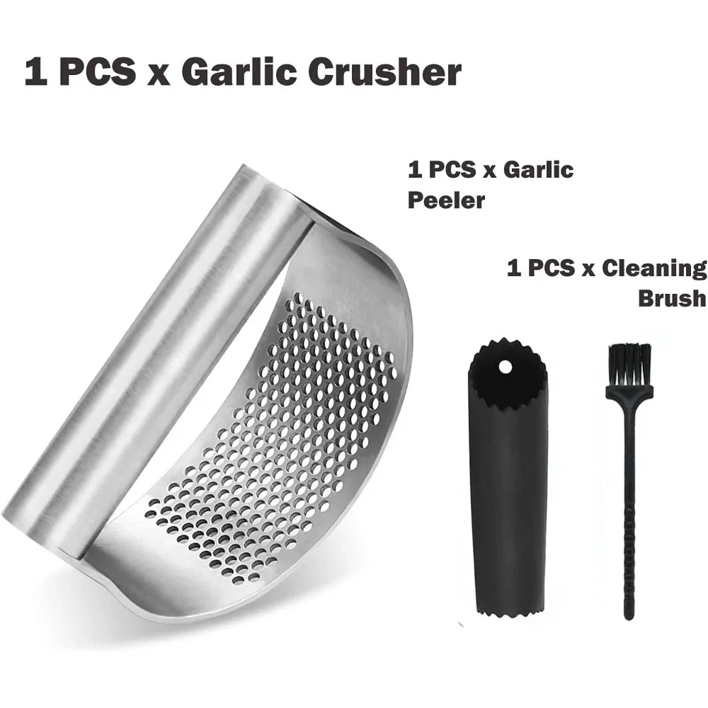 304 Stainless Steel Garlic Press Manual Ginger Crusher Paste Masher Upgraded Creative Kitchen Gadgets Tools
